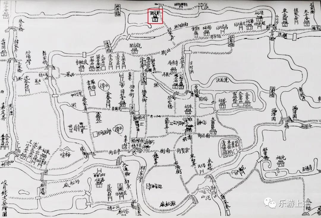 《清代古镇图》中的宝山寺(真武阁)